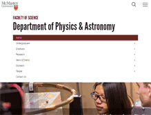 Tablet Screenshot of physics.mcmaster.ca